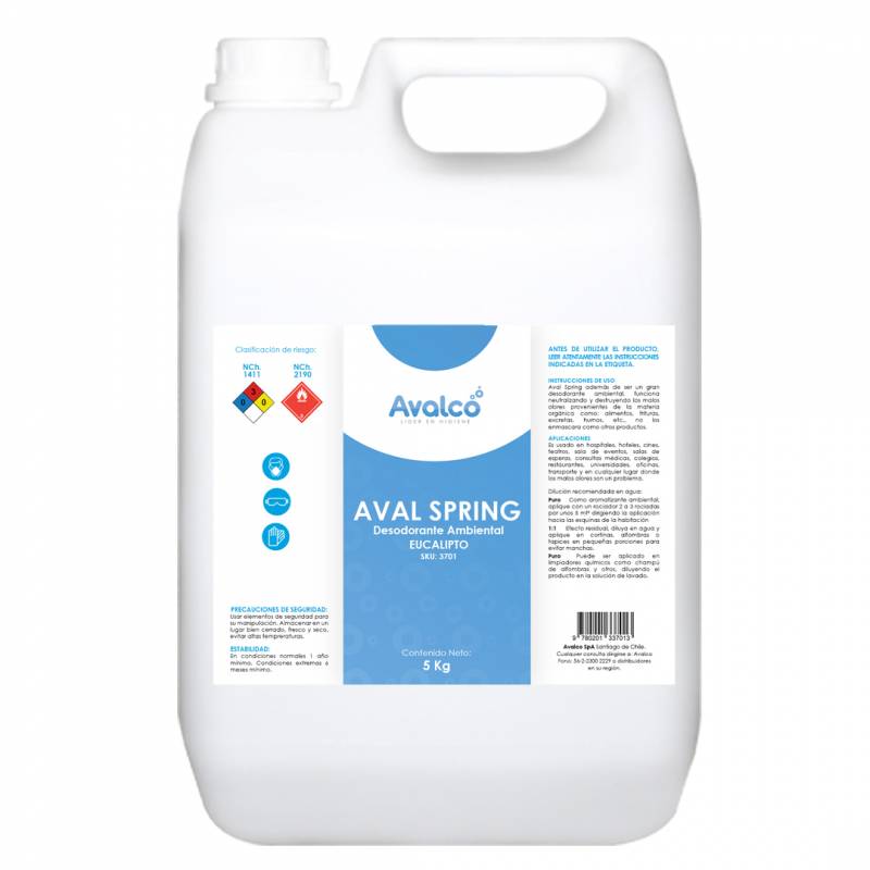 Aval Spring - Desodorante Ambiental aroma Eucalipto Bd 5 L